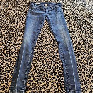 Decree Dark Wash Denim Legging Jeans Women's Size 9 Distressed Dark Blue Jegging